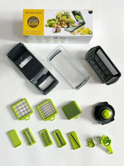 14-in-1 Multifunctional Vegetable Chopper Slicer Shredder with Basket